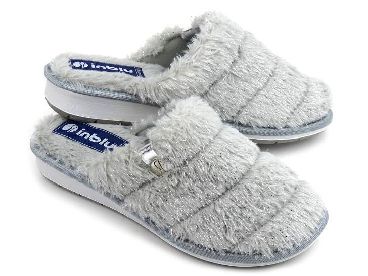 Kožešinové, měkké dámské pantofle - INBLU LB-95, šedé