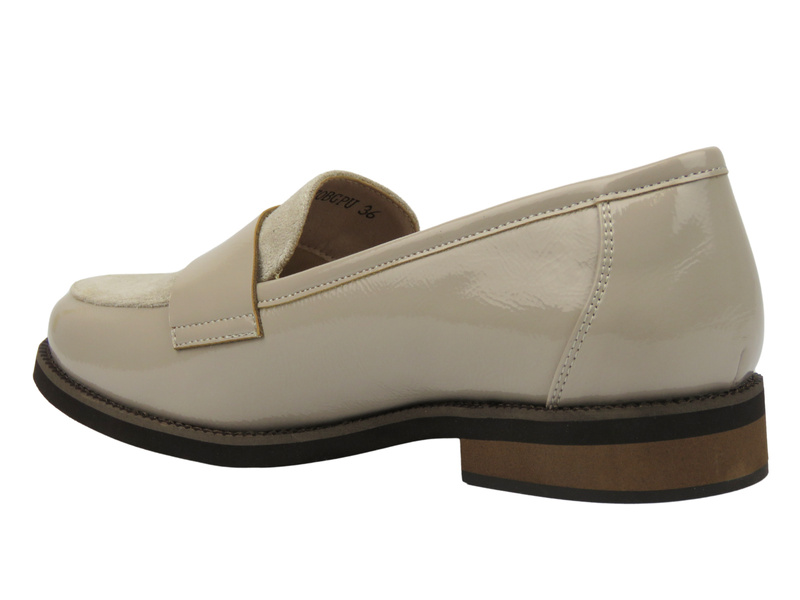 Elegantní dámské polobotky, mokasíny – Potocki 25-12570, béžové