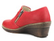 Kožené dámské boty na klínku HELIOS KOMFORT 664, červené