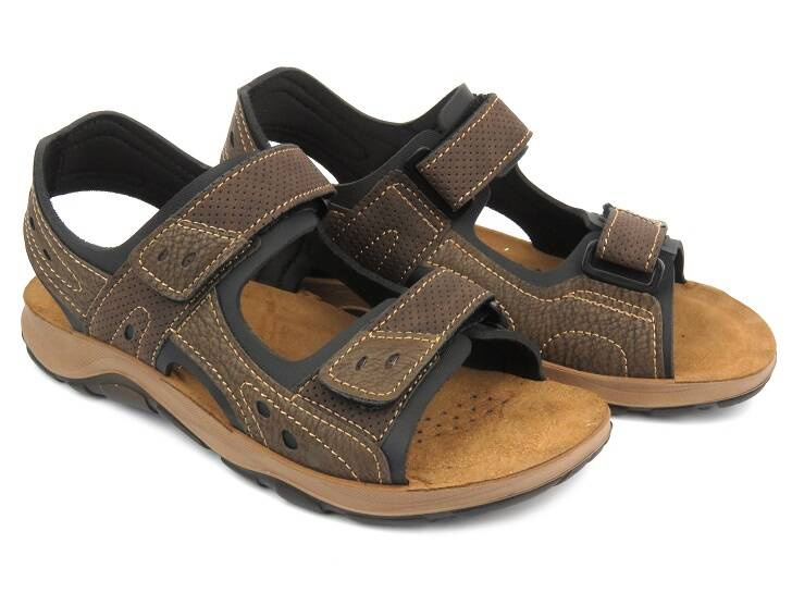 Pohodlné pánské sandály na suchý zip - INBLU TO-05, hnědé