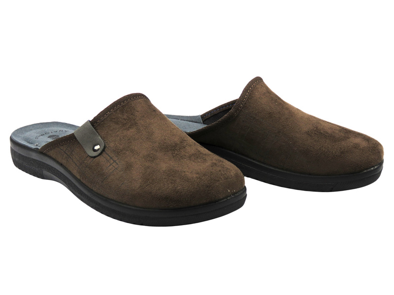Pohodlné pánské pantofle INBLU DG-17, tmavě hnědé