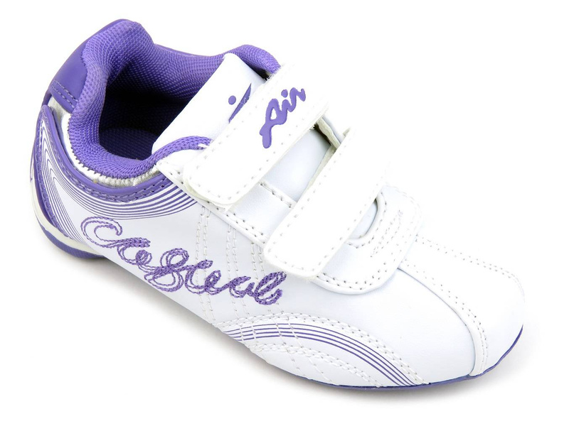 Adidas, dětská sportovní obuv na suchý zip - AIR 001, bílá a fialová