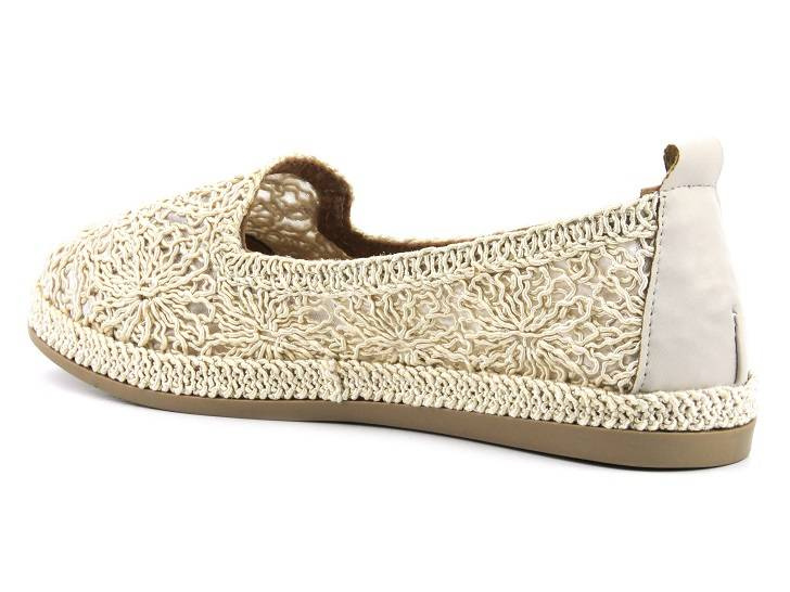 Prolamované boty, dámské lords - Navy Dot 23-75004BG, béžové