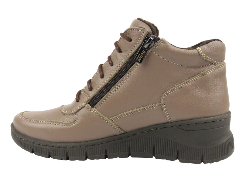 Kožené dámské kotníkové boty od polského výrobce - HELIOS Komfort 543S, khaki