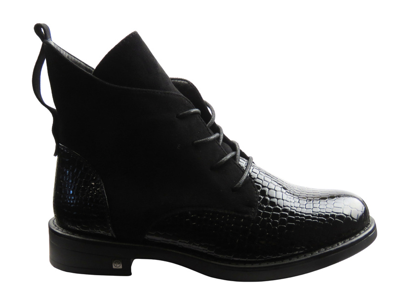 Zateplené dámské kotníkové boty černé Potocki 25-12080