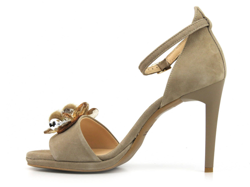 Dámské sandály na vysokém podpatku - Uncome 36306, béžové