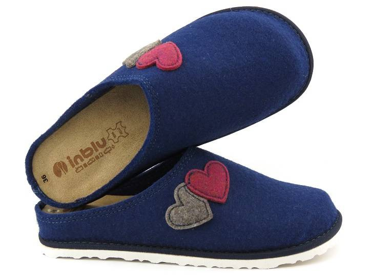 Dámské plstěné pantofle - Inblu CS-35, tmavě modrá