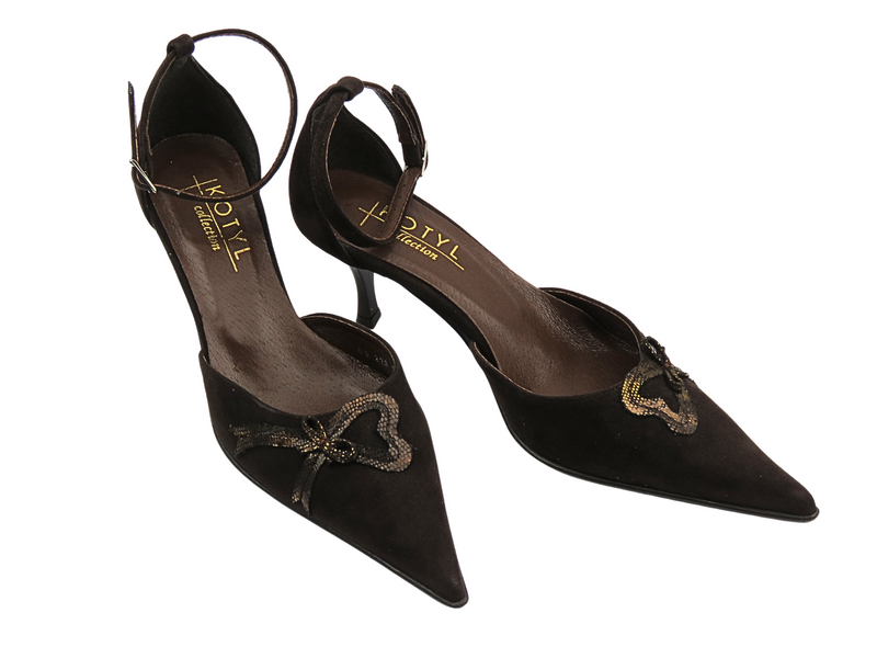 Hnědé lodičky na podpatku – KOTYL 271