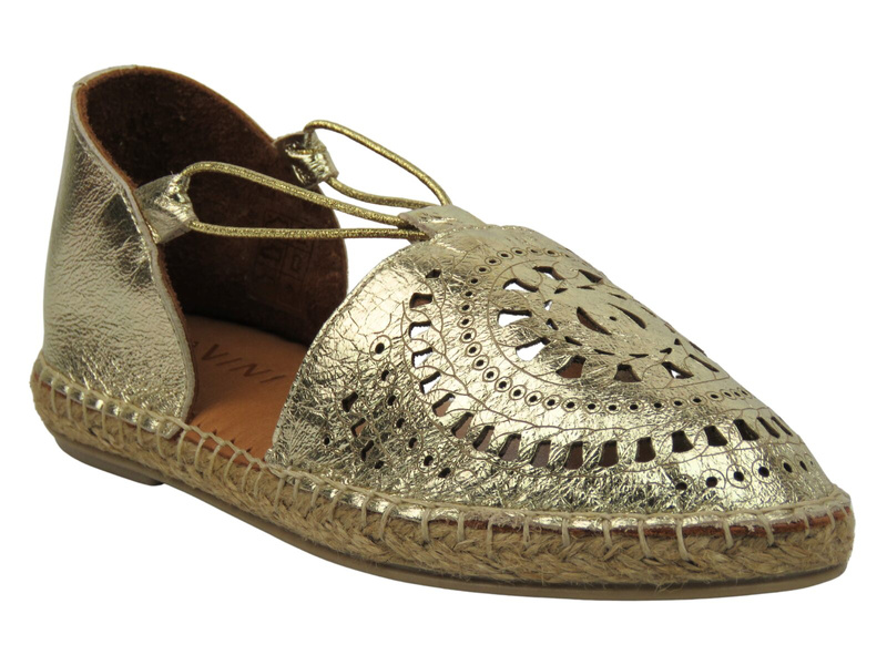 Prolamované polobotky, dámské baleríny - Ravini LB-V 206 12, zlaté