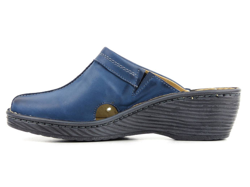 Pohodlné dámské sandály na klínku - HELIOS Komfort 624, tmavě modrá