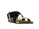 Dámské kožené sandály černo-zlaté – Venezia W001LEGOOBS137