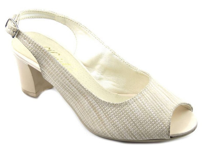 Dámské sandály na vysokém podpatku - KRISKO 452/1, béžové