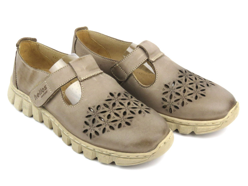 Dámská jarní kožená polobotka - Helios Comfort 421, béžová