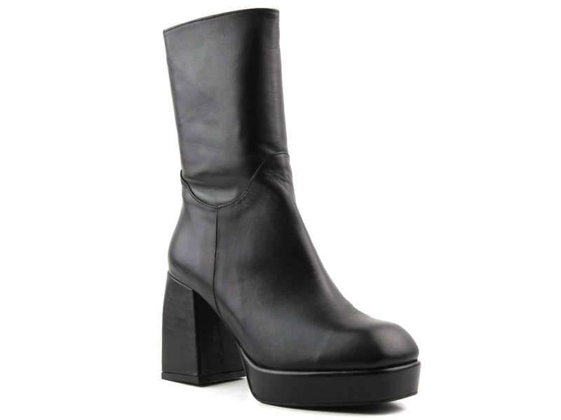 Vysoké dámské kotníkové boty na platformě - VENEZIA 160W2203, černé