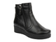 Pohodlné, kožené dámské kotníkové boty s jemným klínkem - Galant 729, černé
