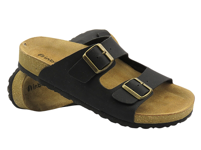 Pánské pantofle s přezkami černé INBLU NU-12