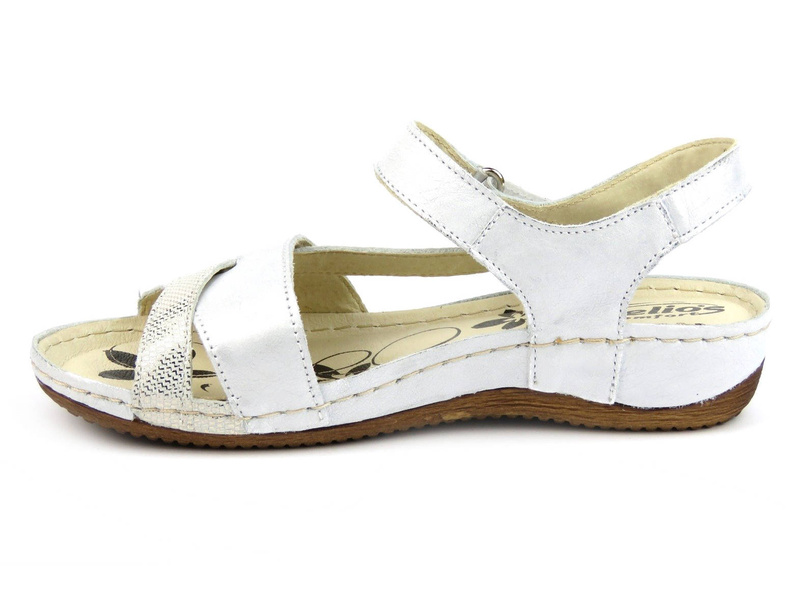Pohodlné dámské sandály polské výroby - Helios Komfort 246, stříbrné