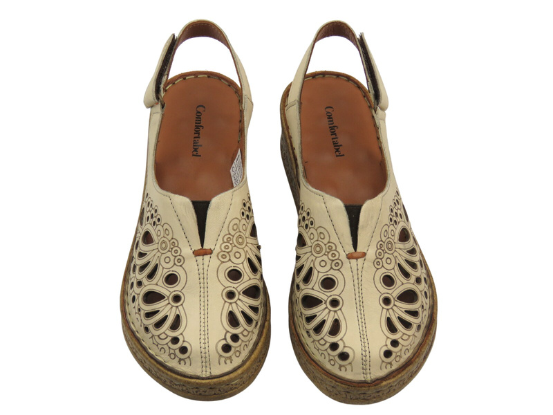 Pohodlné dámské sandály s uzavřenou špičkou - COMFORTABEL 720040-08, béžová