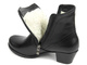 Pohodlné, kožené dámské kotníkové boty zateplené vlnou - Agxbut 0517, černé