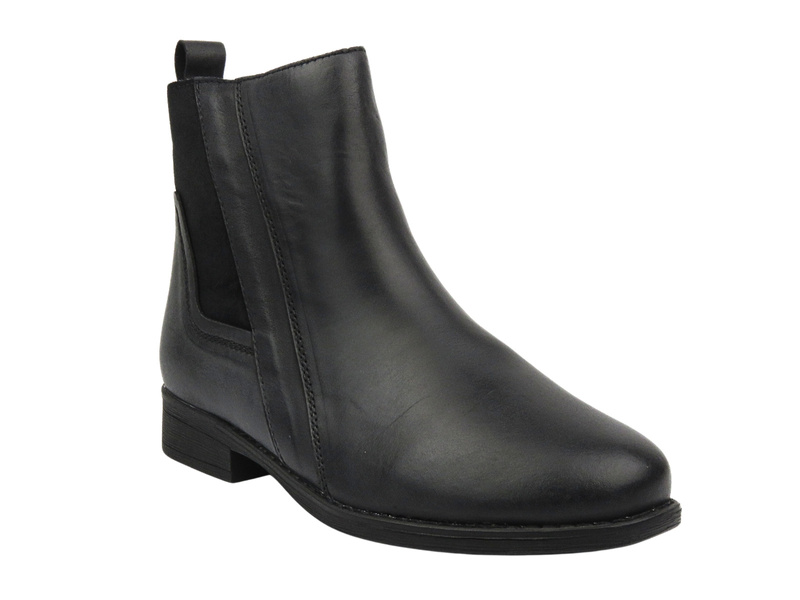 American Club Dámské kožené boty CY 98/23 Black se zipem