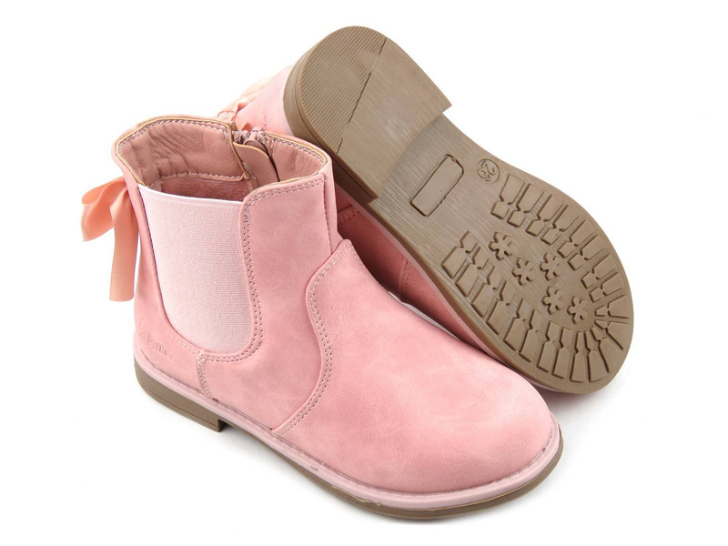 Zateplené dětské kozačky - WOJTYŁKO 21007, růžové