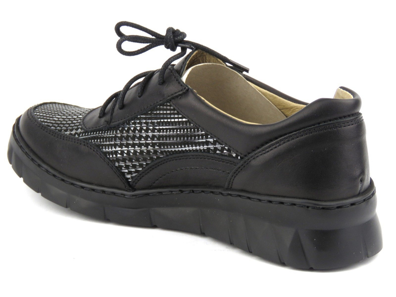 Černé dámské tenisky se stříbrným vzorem - Helios Komfort 360