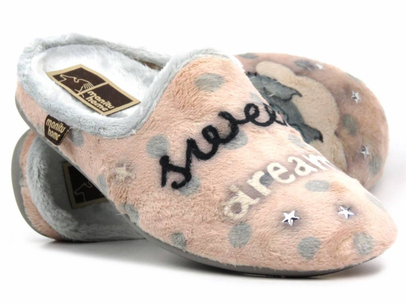 Měkké, okouzlující dámské pantofle Manitu 320093-42, růžové s koalou