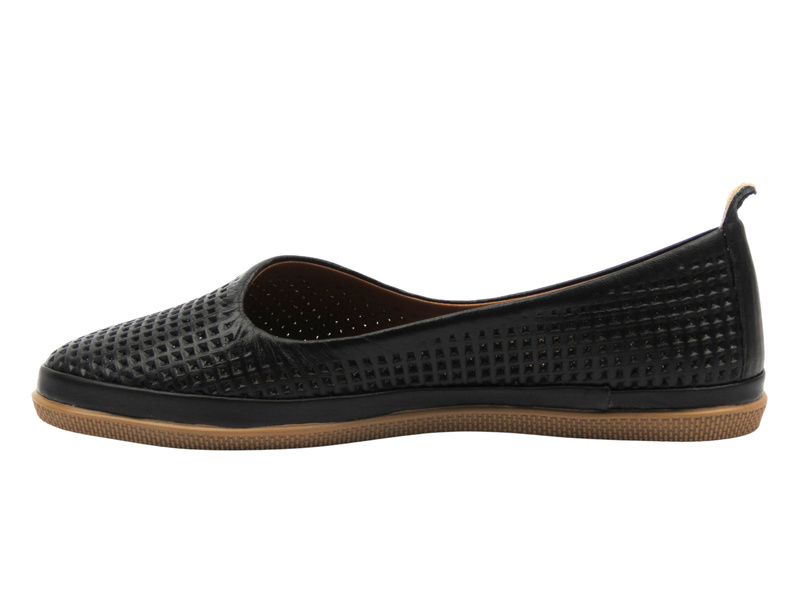 Kožené dámské polobotky polské značky černé Nika Komfort H-478