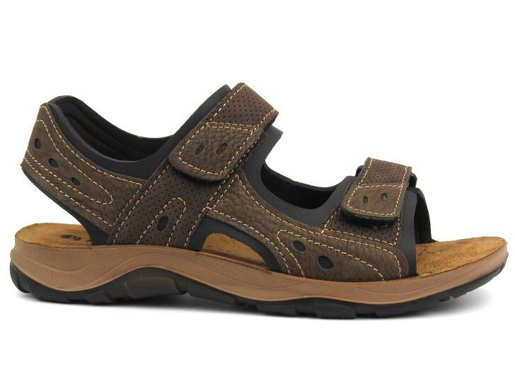 Pohodlné pánské sandály na suchý zip - INBLU TO-05, hnědé