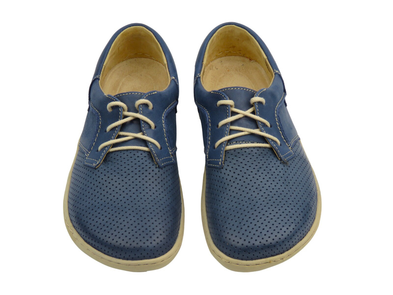 Dámské kožené barefoot boty Helios Komfort 715-2B, tmavě modré
