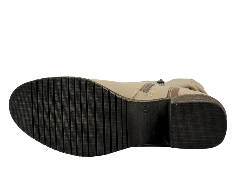 Pohodlné kožené kotníkové boty pro ženy - Galant Z23-4, béžová PL