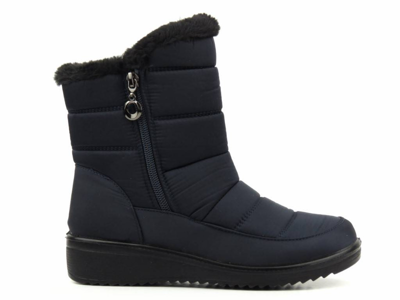 Dámské sněhule zateplené kožíškem - NOVINKA 22SN26-5065, tmavě modrá