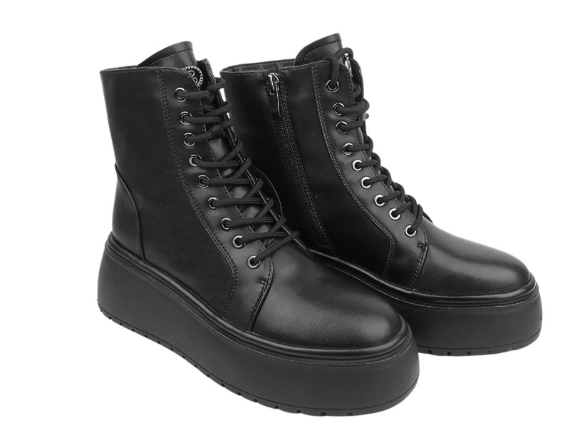 Sokolski boty Z24-478 Black with Zip Přírodní kůže