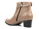 Kotníková obuv na stabilním podpatku z přírodní kůže - AGXBUT 534, béžová