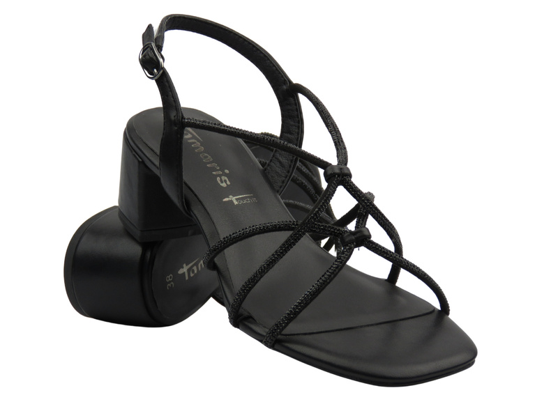 Elegantní dámské sandály na podpatku černé Tamaris 1-28236-42