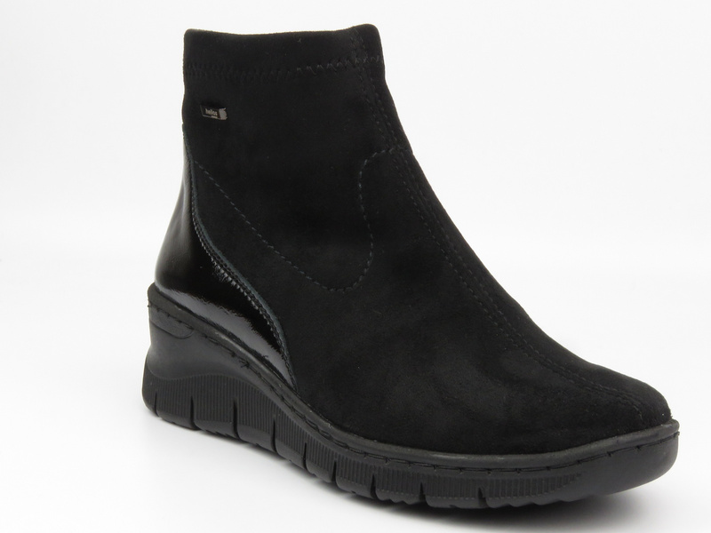 Dámské kozačky na platformě - HELIOS Comfort 600 černé se zipem Polská značka