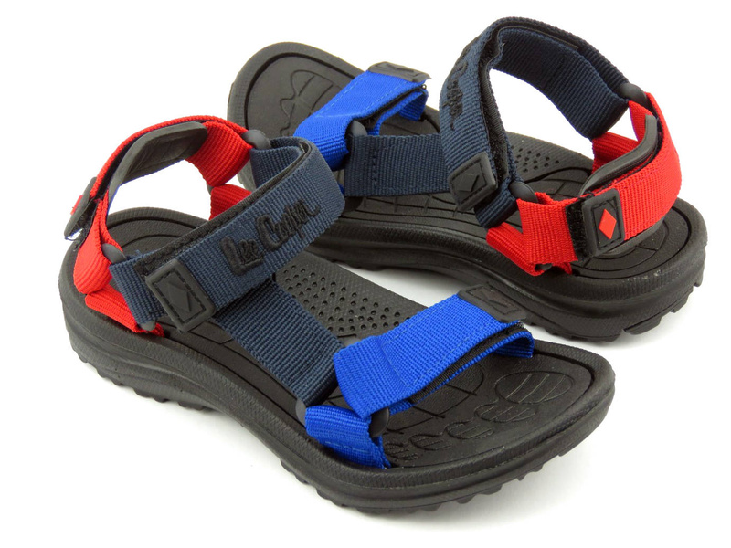 Sportovní dětské sandály na suchý zip - Lee Cooper 22-34-0952K, tmavě modrá