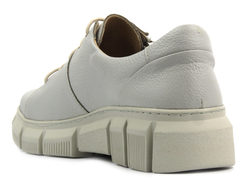Dámské kožené polobotky polské značky - HELIOS Comfort 413, světle šedé