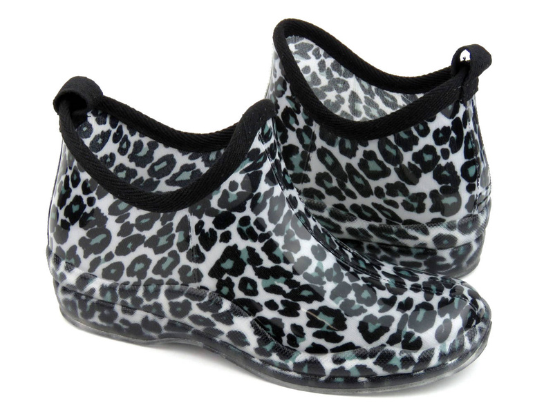 Holínky, dámské holínky - WOJTYŁKO 2210, béžové s leopardím potiskem