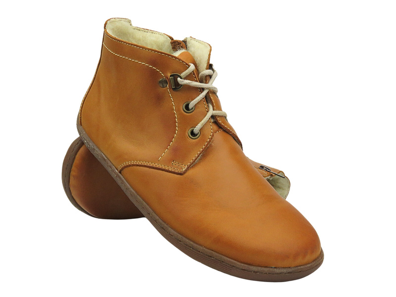 Dámské barefoot kotníkové boty Helios Komfort 501P, světle hnědé, minimalistické