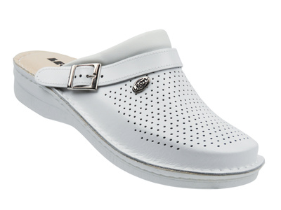 Pánské kožené žabky Leon V202M bílé barvy