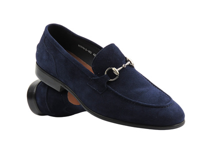 Elegantní pánské kožené mokasíny tmavě modré John Doubare D2370-2-153