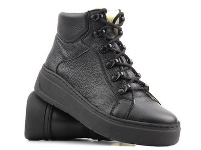 Pohodlné dámské boty s vlnou - Wasak 0661, černá