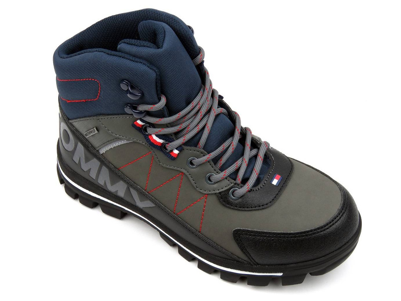 Dámské trekové boty se silnou podrážkou - TOMMY HILFIGER T3B5-32095-0279X791, černá a šedá