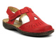 Dámské kožené sandály červené Helios Komfort 128