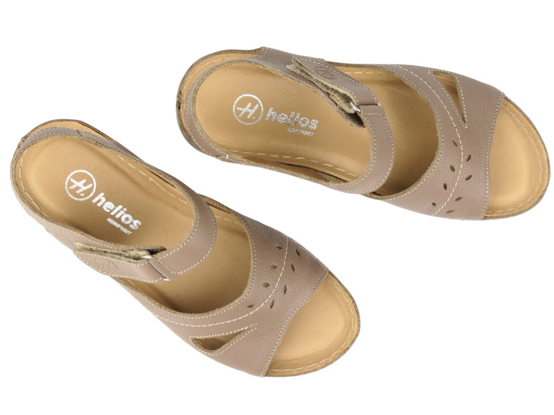 Dámské kožené sandály Helios Comfort 142, khaki