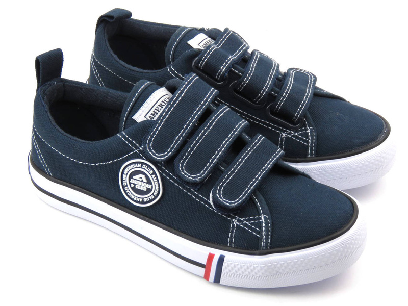 Dětské a mládežnické tenisky na suchý zip - AMERICAN CLUB LH 71/22 / LH 59/22 LH 60/22, tmavě modrá