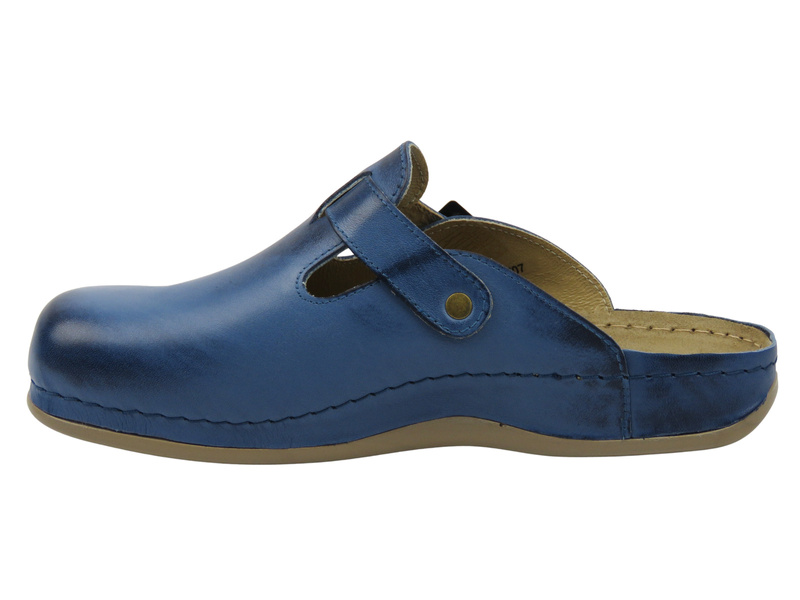 Pánské kožené pantofle tmavě modré Leon 707M