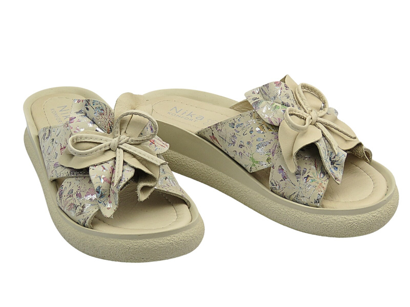 Pohodlné dámské nazouváky v béžové barvě Nika Komfort H-483