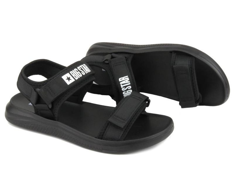 Pánské sportovní sandály na suchý zip - Big Star HH174842, černé